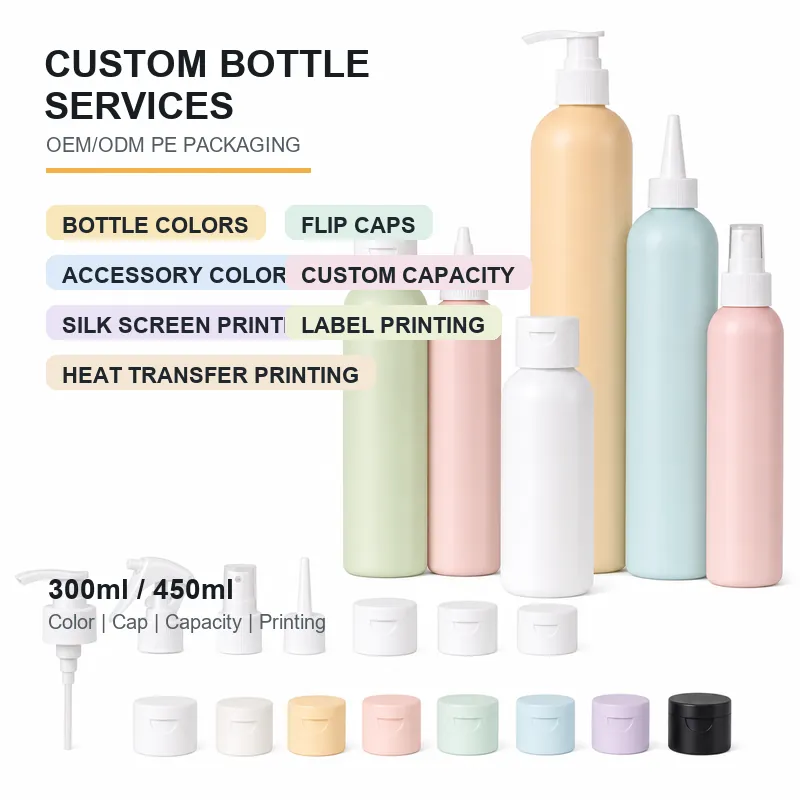oem odm custom pe plastic bottle color cap printing service main wholesale plastic bottle manufacturer custom OEM