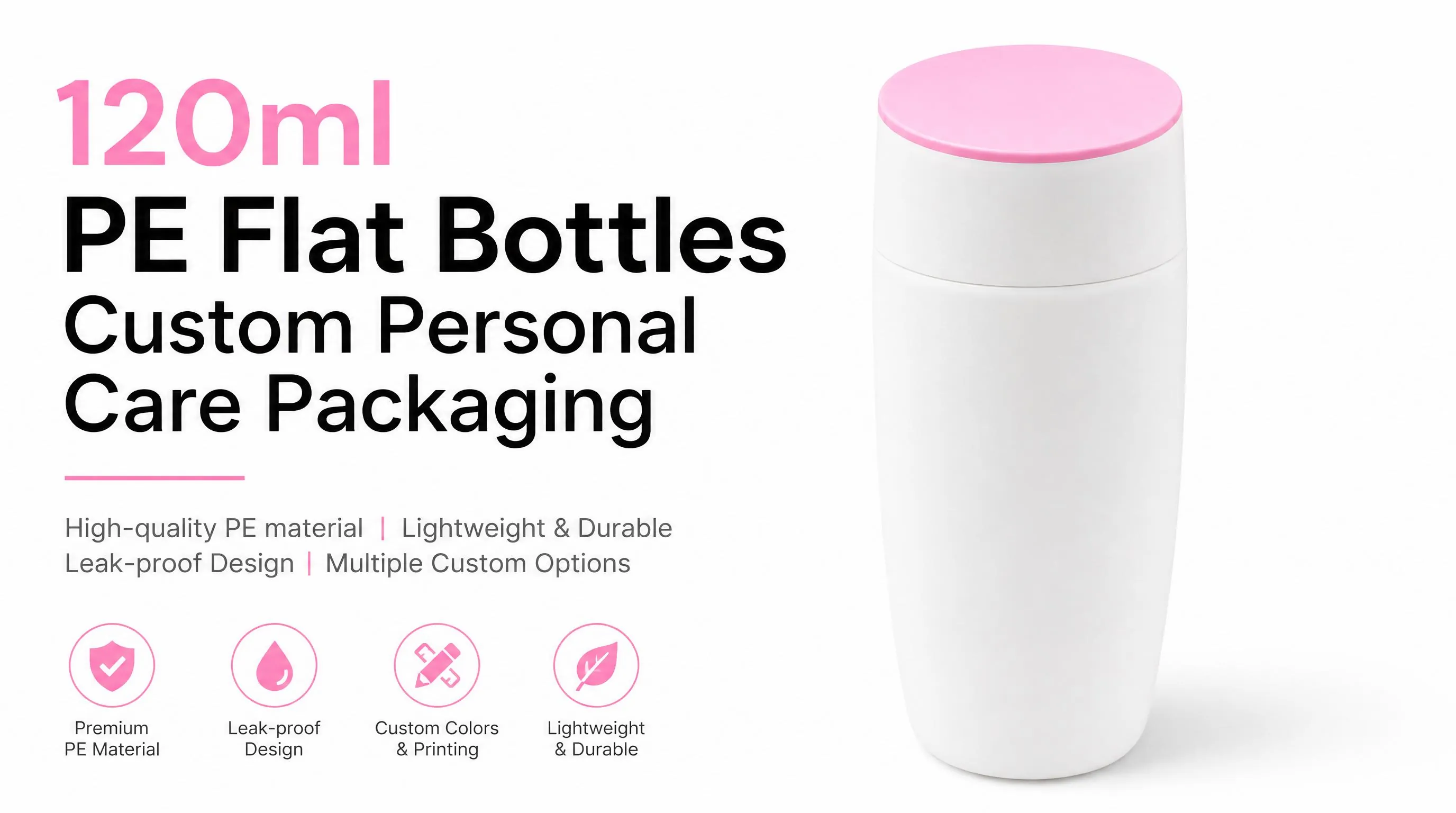 120ml pe flat bottle e commerce banner wholesale manufacturer