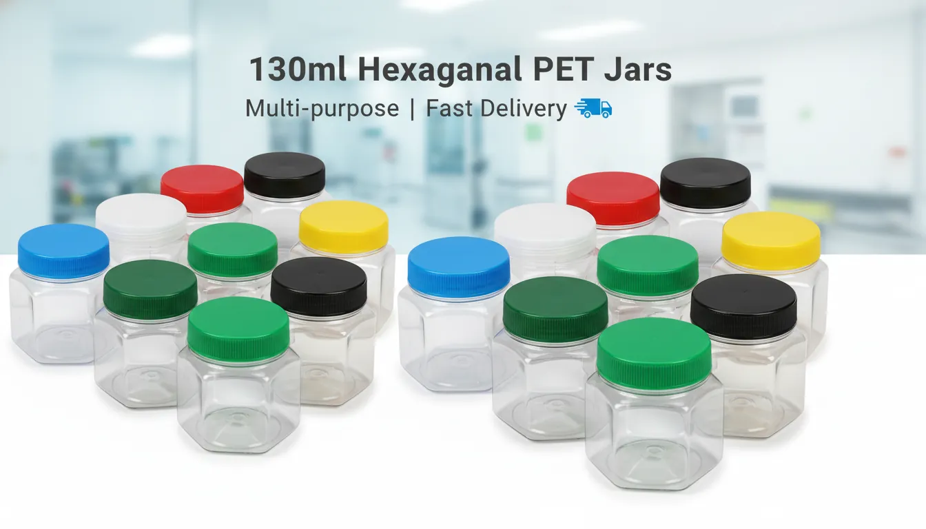 130ml hexagonal pet jar alibaba banner wholesale manufacturer