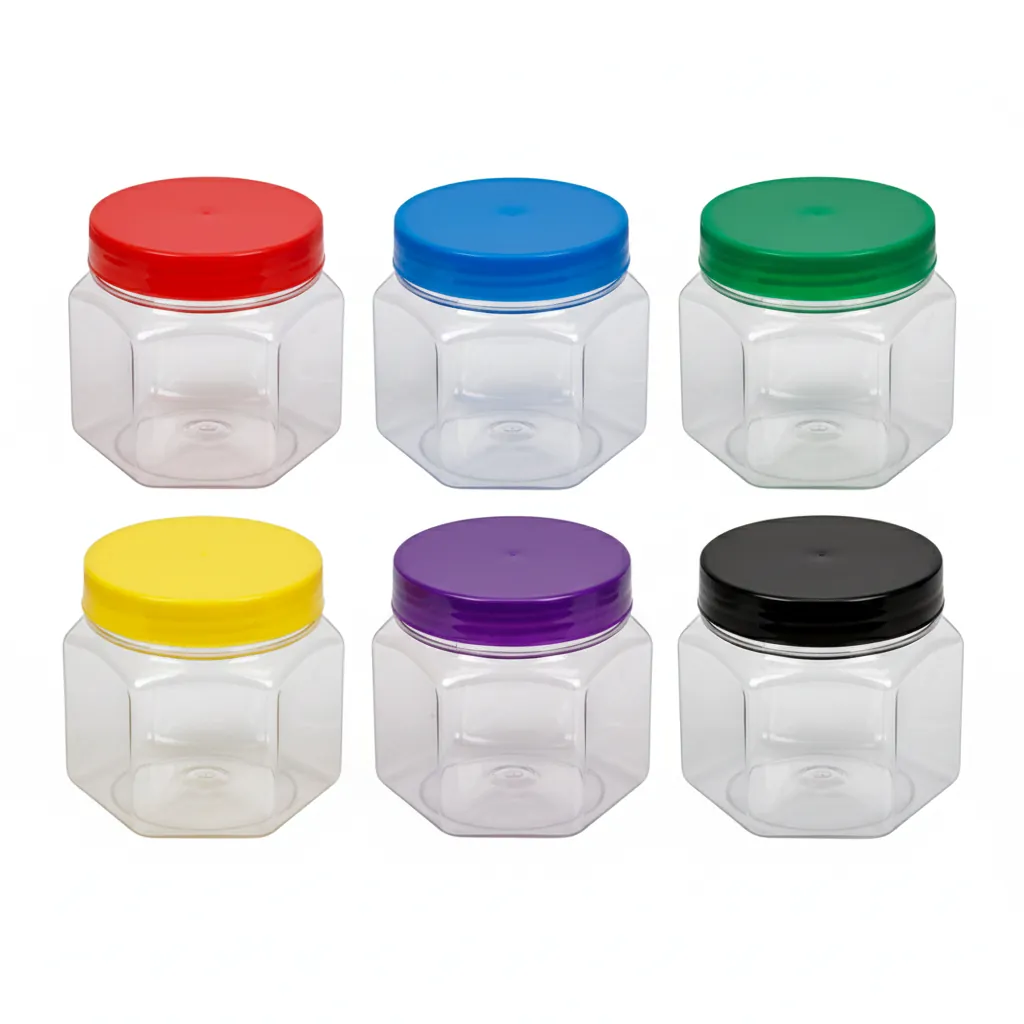 130ml hexagonal plastic jars all cap colors wholesale plastic bottle manufacturer custom OEM