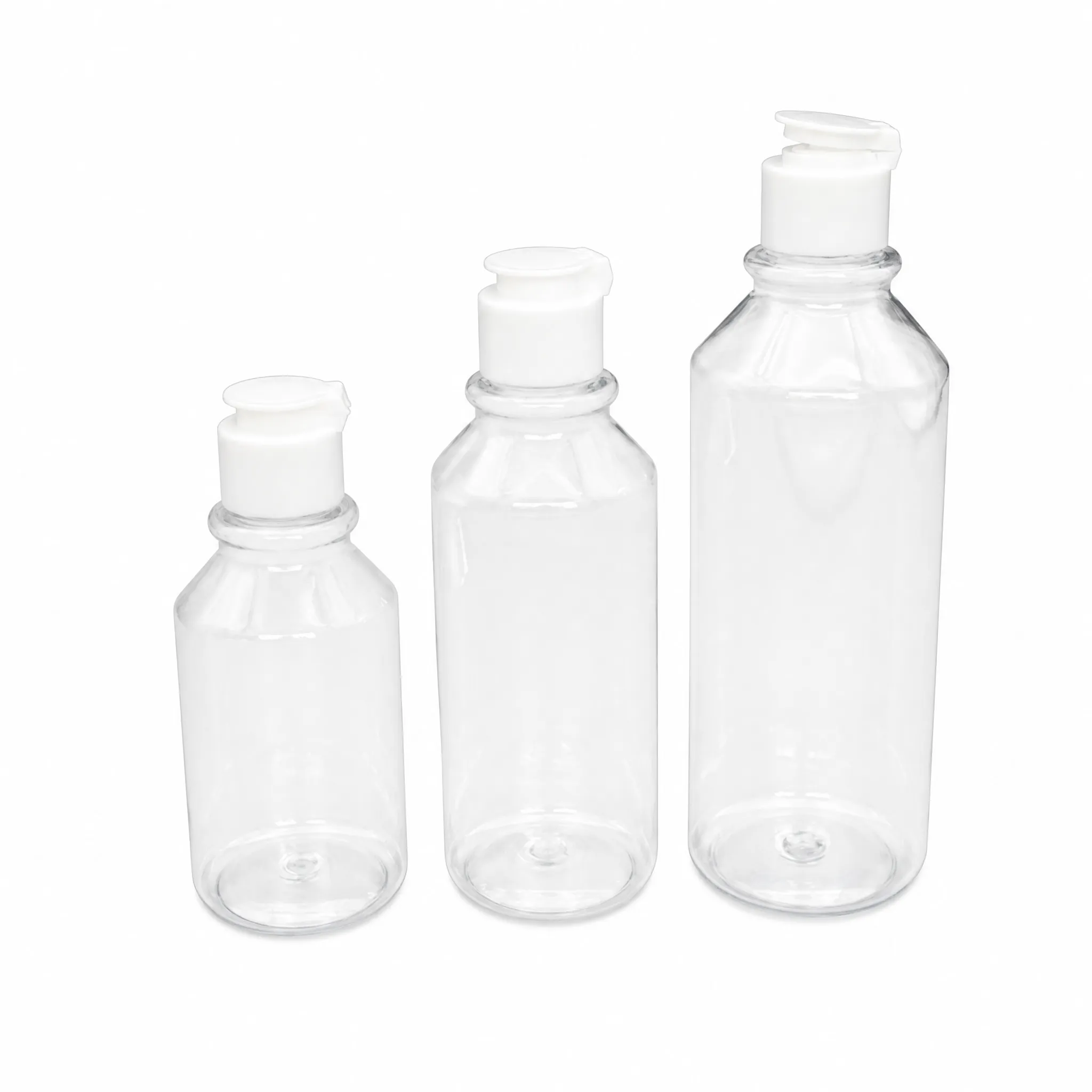 150ml 200ml 300ml clear plastic squeeze bottles set different capacities