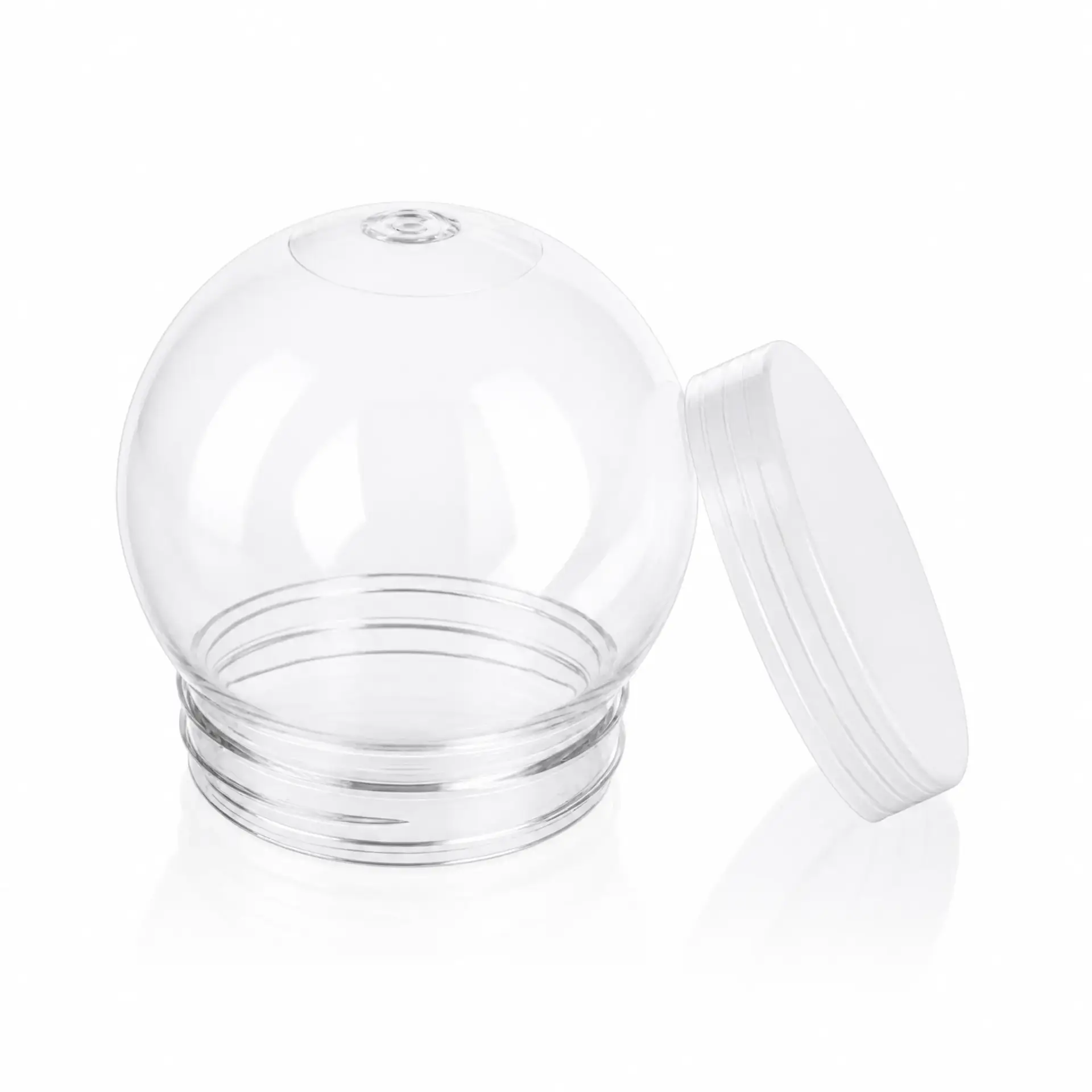 300ml clear spherical plastic bottle with white lid separated wholesale plastic bottle manufacturer custom OEM
