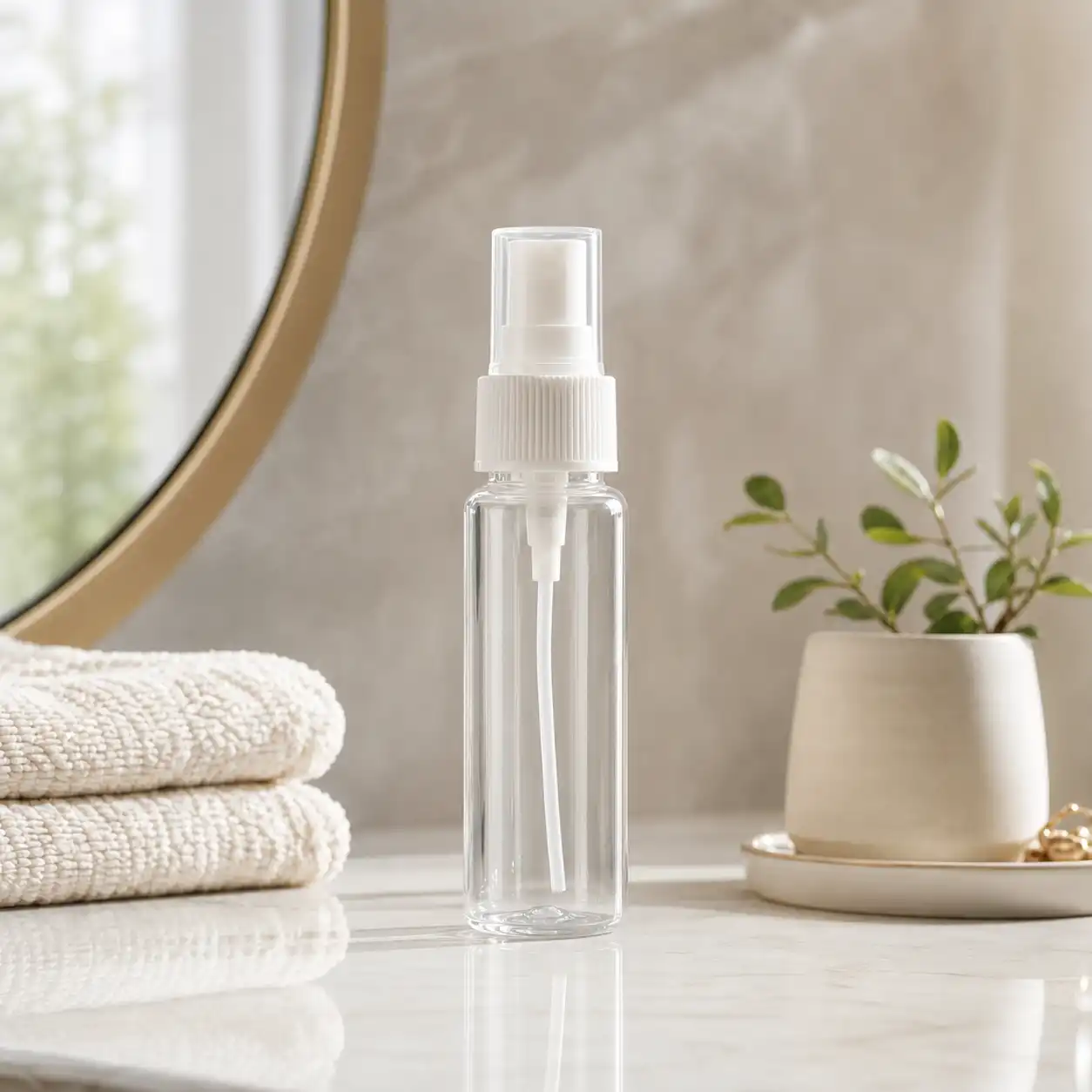 30ml Cosmetic Spray Bottle on Bathroom Vanity Spraying Fine Mist for Skincare