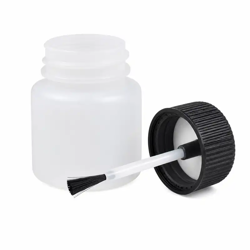 30ml hdpe compact brush bottle side angle white background photo wholesale plastic bottle manufacturer custom OEM