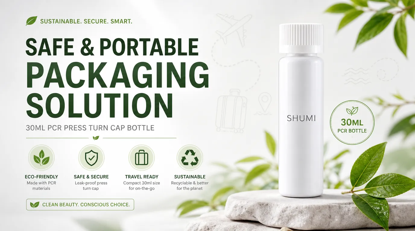 30ml pcr press turn bottles portable packaging banner wholesale manufacturer