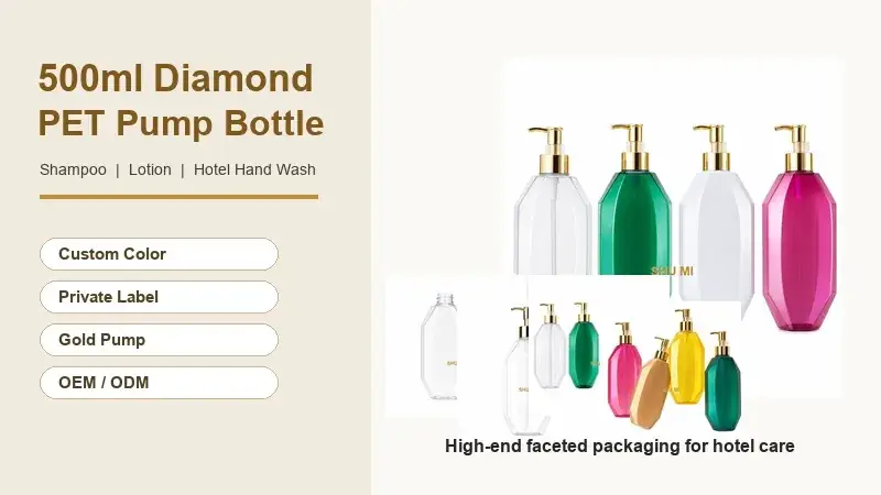 500ml diamond pet shampoo lotion hotel bottle oem banner wholesale manufacturer