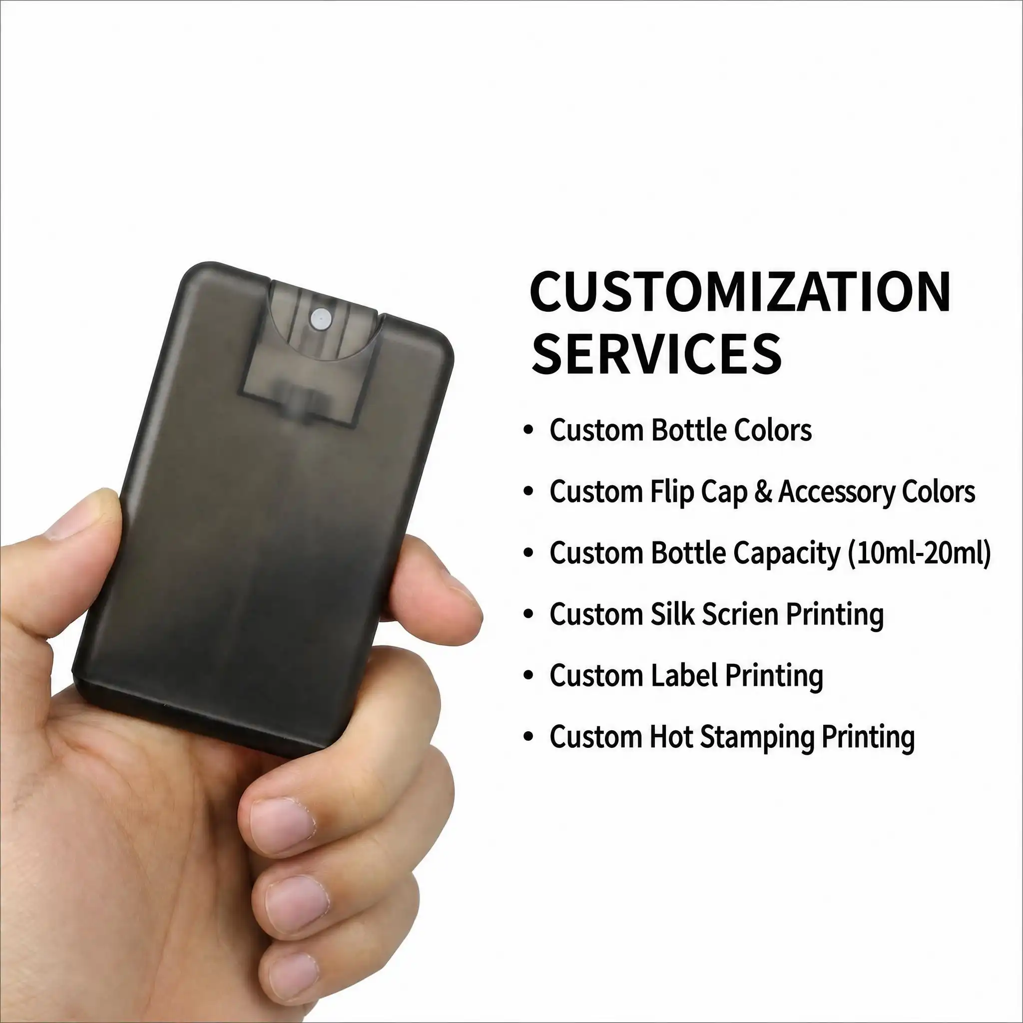 custom oem mini spray bottle color cap capacity silk screen hot stamping label printing service alibaba wholesale plastic bottle manufacturer custom OEM