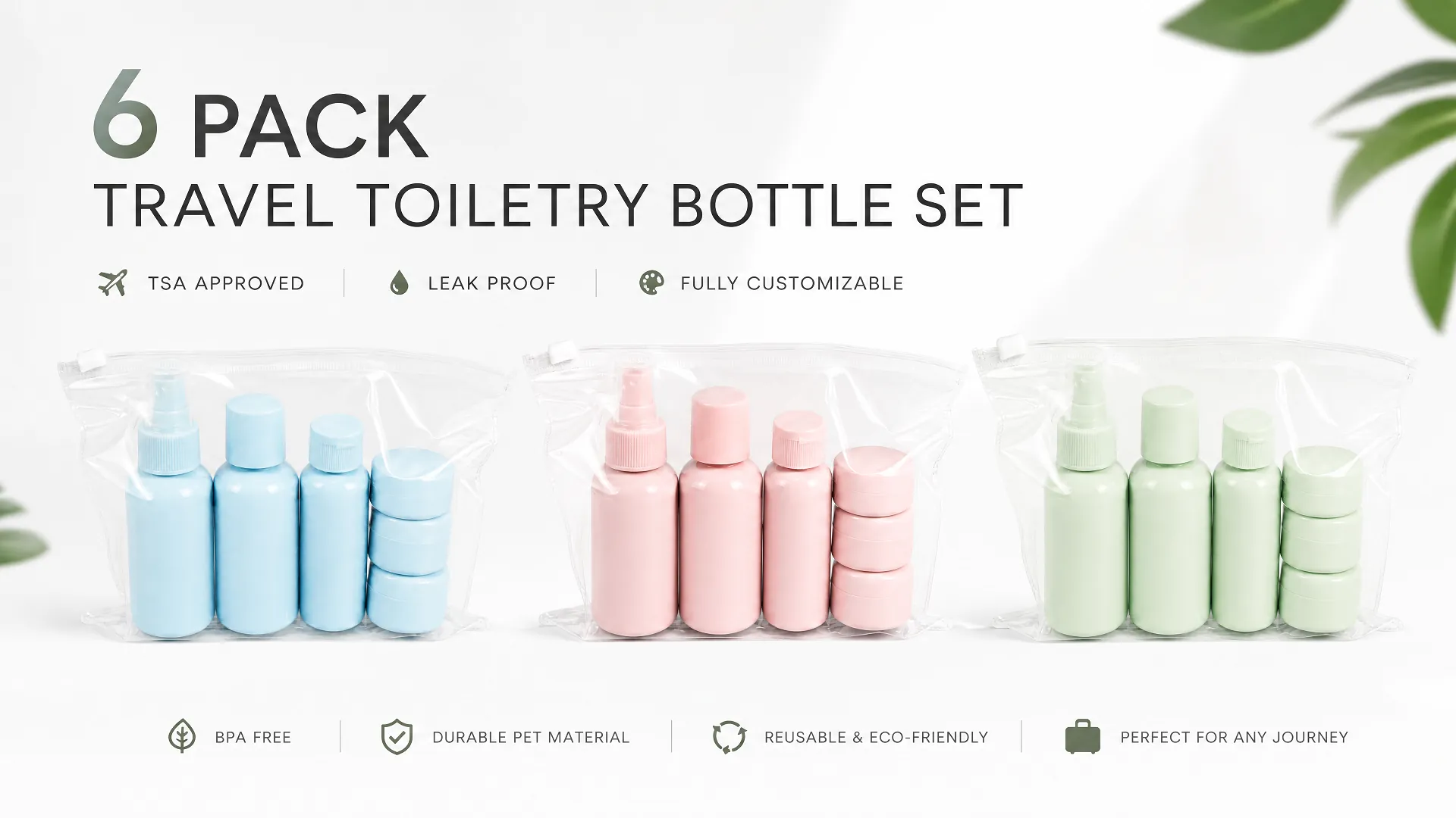 6 pack travel toiletry bottle set alibaba banner wholesale manufacturer