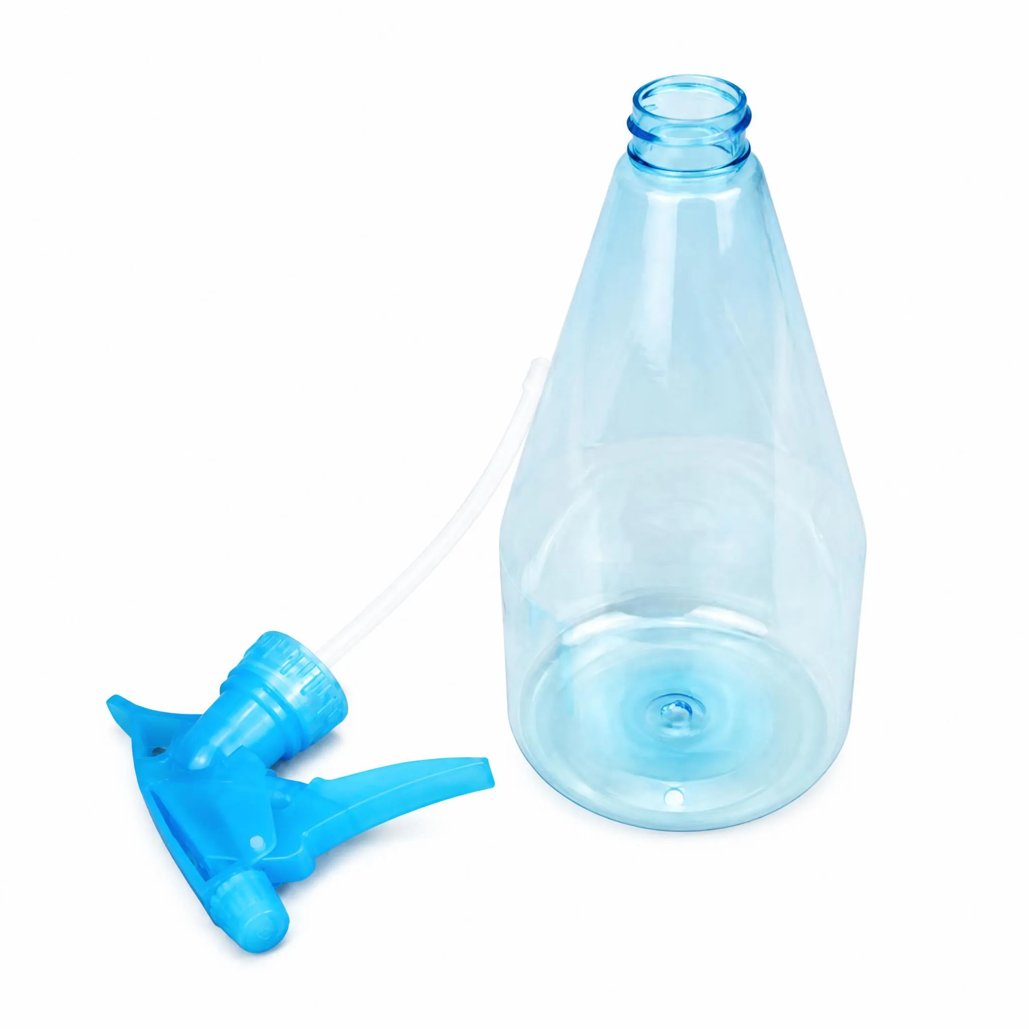 750ml PET spray bottle disassembled showing bottle and trigger sprayer parts