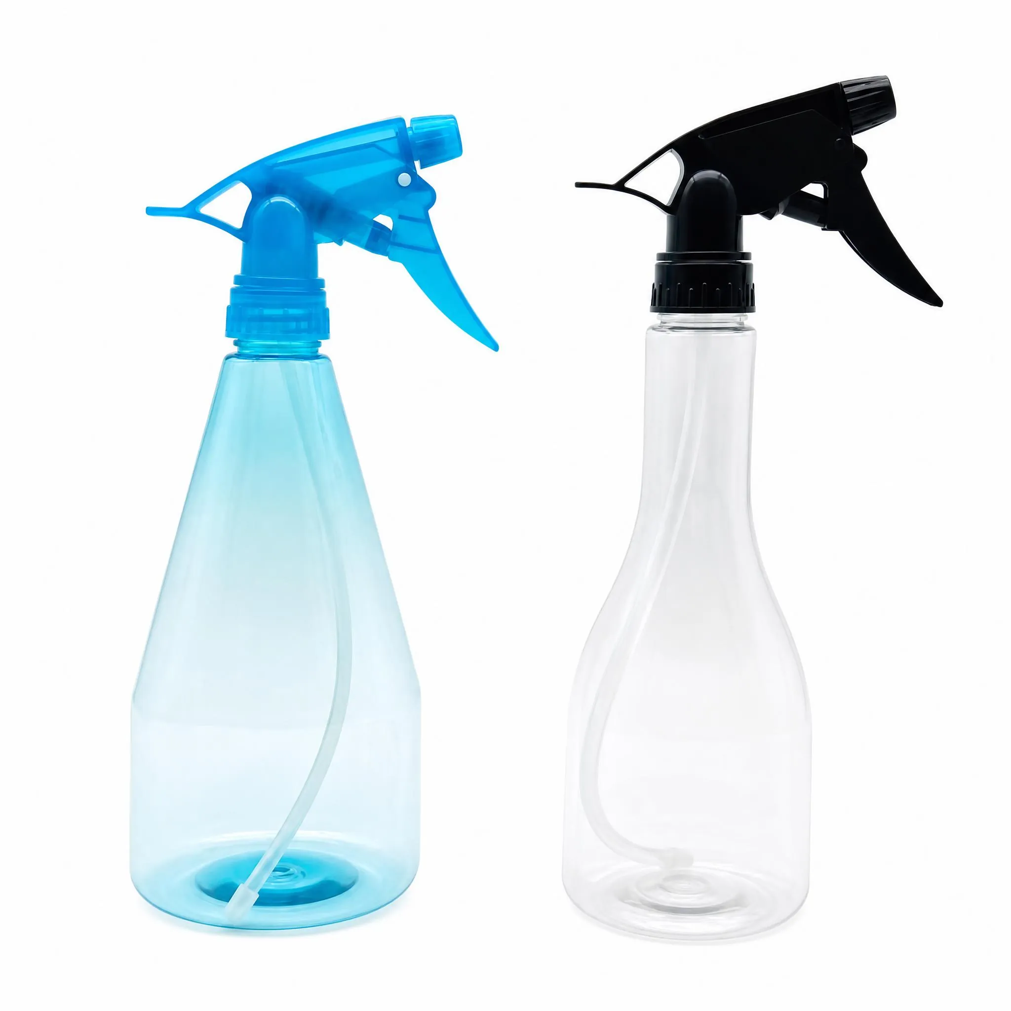 750ml PET spray bottle blue and clear colors with black trigger sprayer