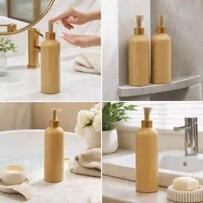bathroom use 500ml shampoo body wash lotion pump bottle 4 grid wholesale plastic bottle manufacturer custom OEM