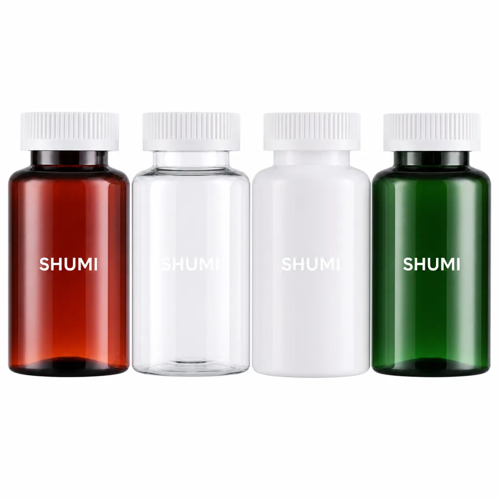 amber clear white green wide mouth child resistant pet bottle for packaging