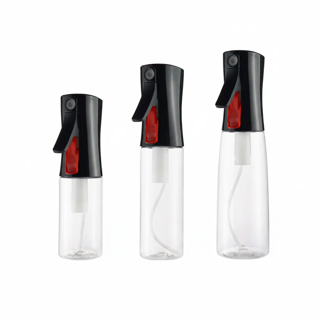 80ml 100ml 180ml continuous spray bottles different sizes comparison view