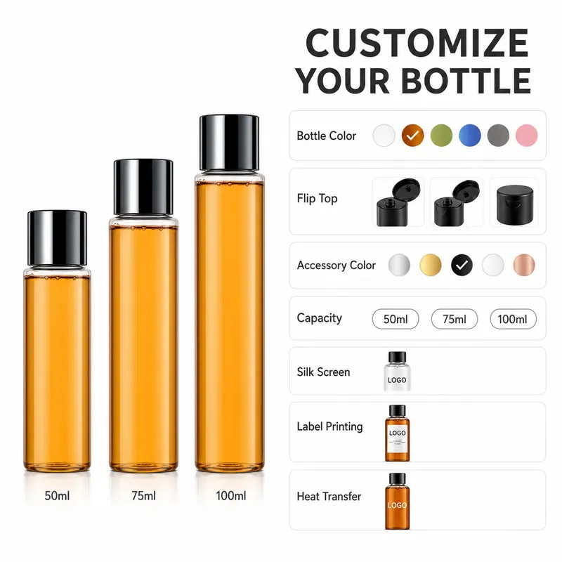 custom pet capsule bottle color cap label silk screen printing service wholesale plastic bottle manufacturer custom OEM