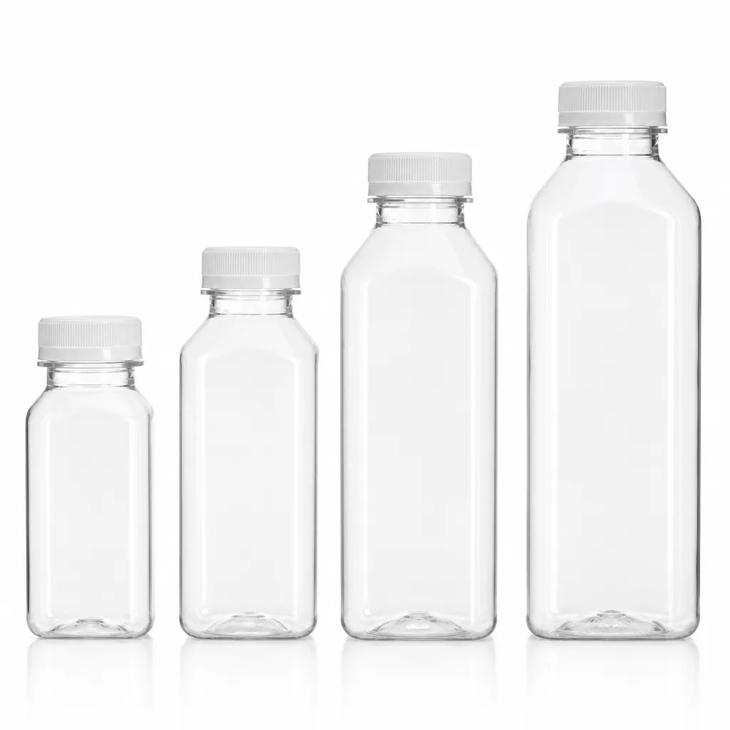 250ml 350ml 480ml 750ml different capacity biodegradable PLA square bottles