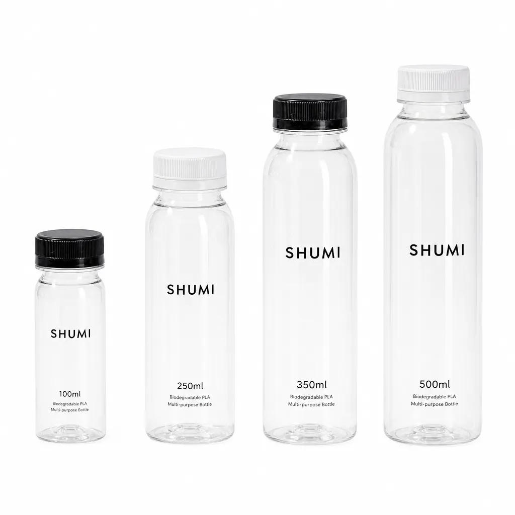 100ml 250ml 350ml 500ml different capacity biodegradable PLA multi-purpose bottles