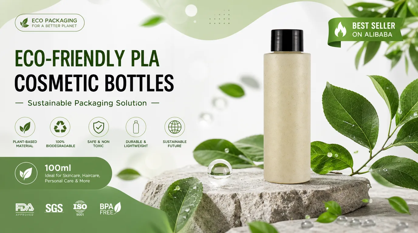 eco friendly pla cosmetic bottles banner wholesale manufacturer