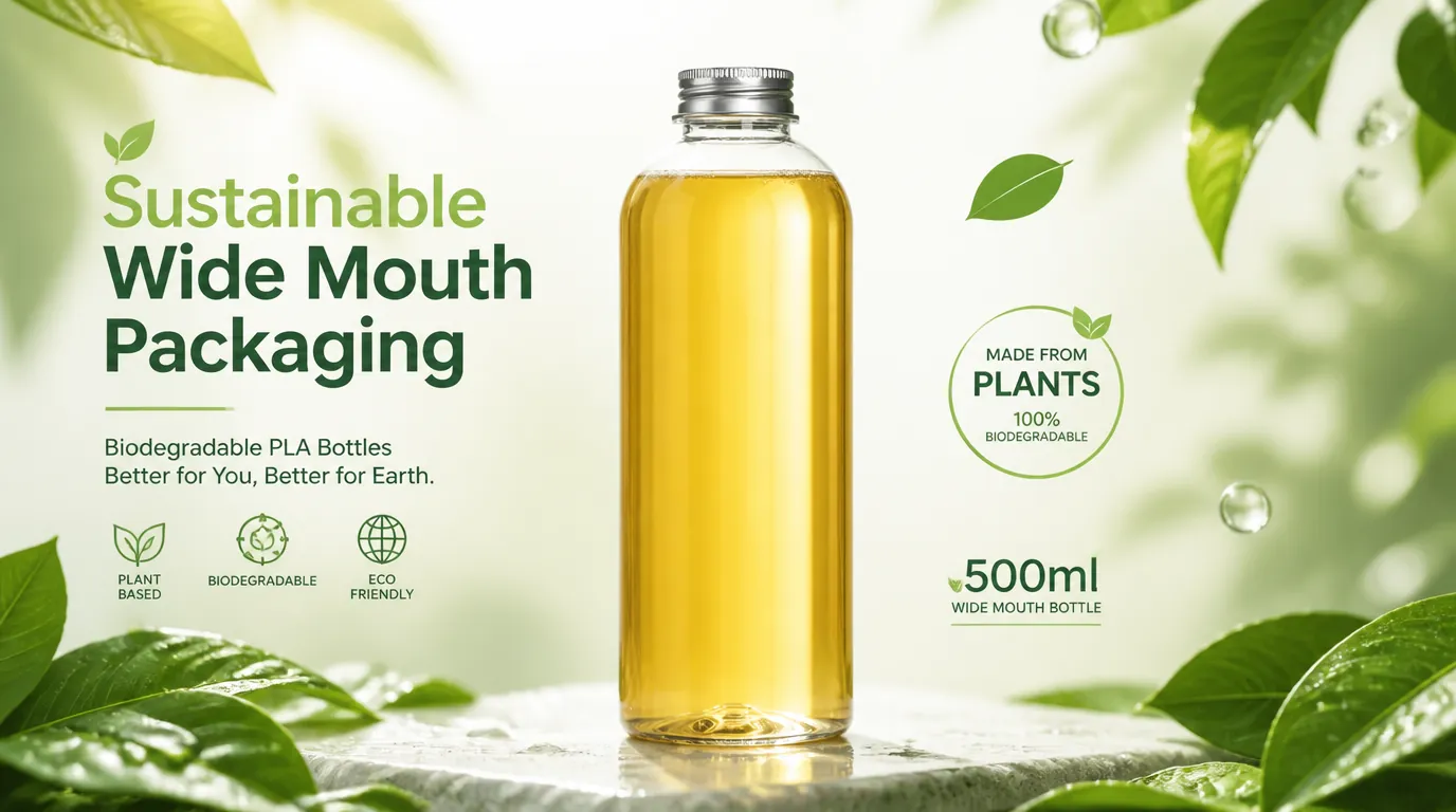 eco friendly pla wide mouth bottle banner wholesale manufacturer