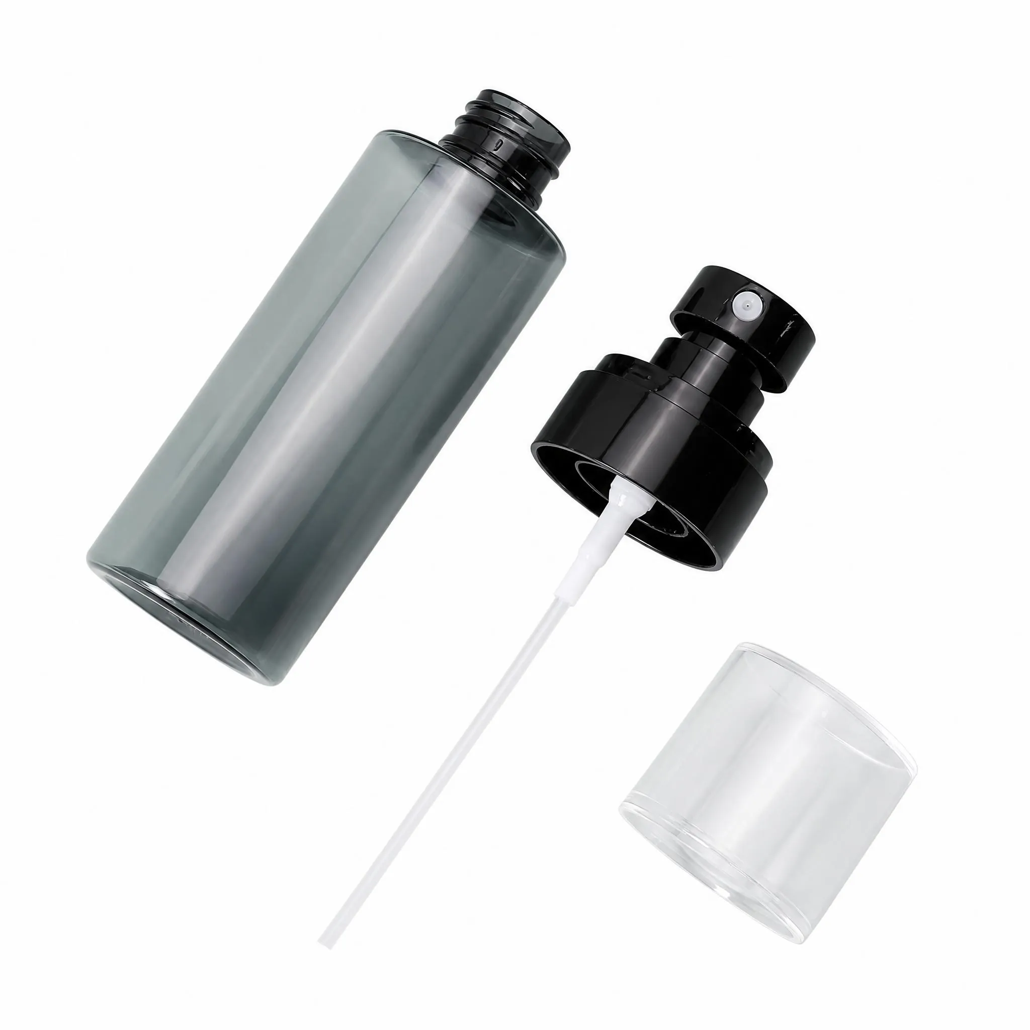 gray spray bottle detachable nozzle cap structure wholesale plastic bottle manufacturer custom OEM