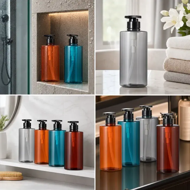 hotel gym large capacity pet pump bottle scene grid 03 wholesale plastic bottle manufacturer custom OEM