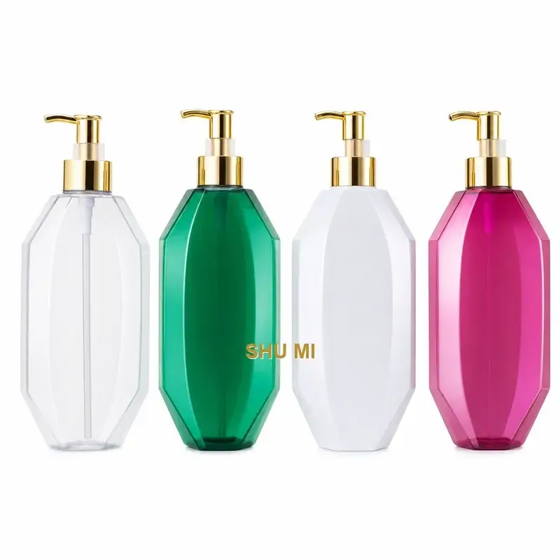 hotel hand wash diamond pet bottle set main 03 wholesale plastic bottle manufacturer custom OEM