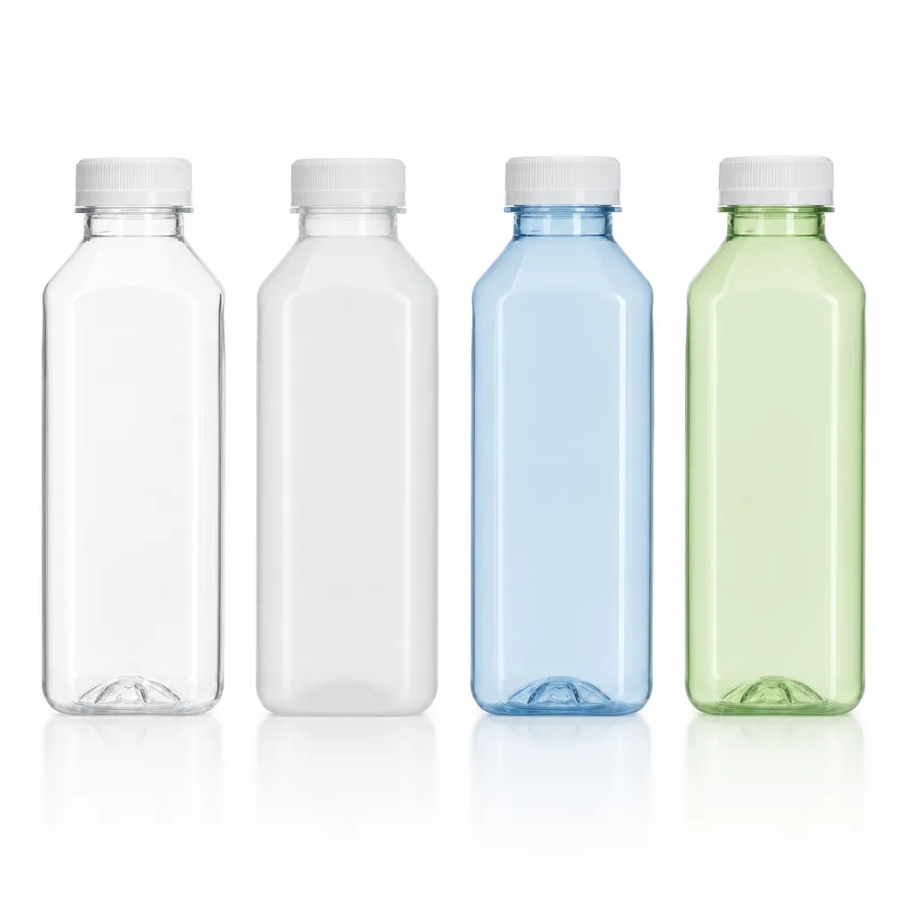 Clear frosted light blue light green multi color 480ml PLA beverage bottles