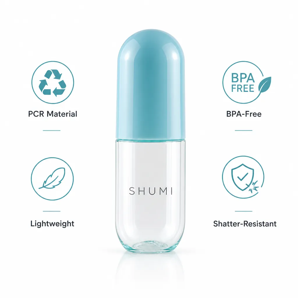 pcr capsule travel bottle eco friendly material benefits wholesale plastic bottle manufacturer custom OEM