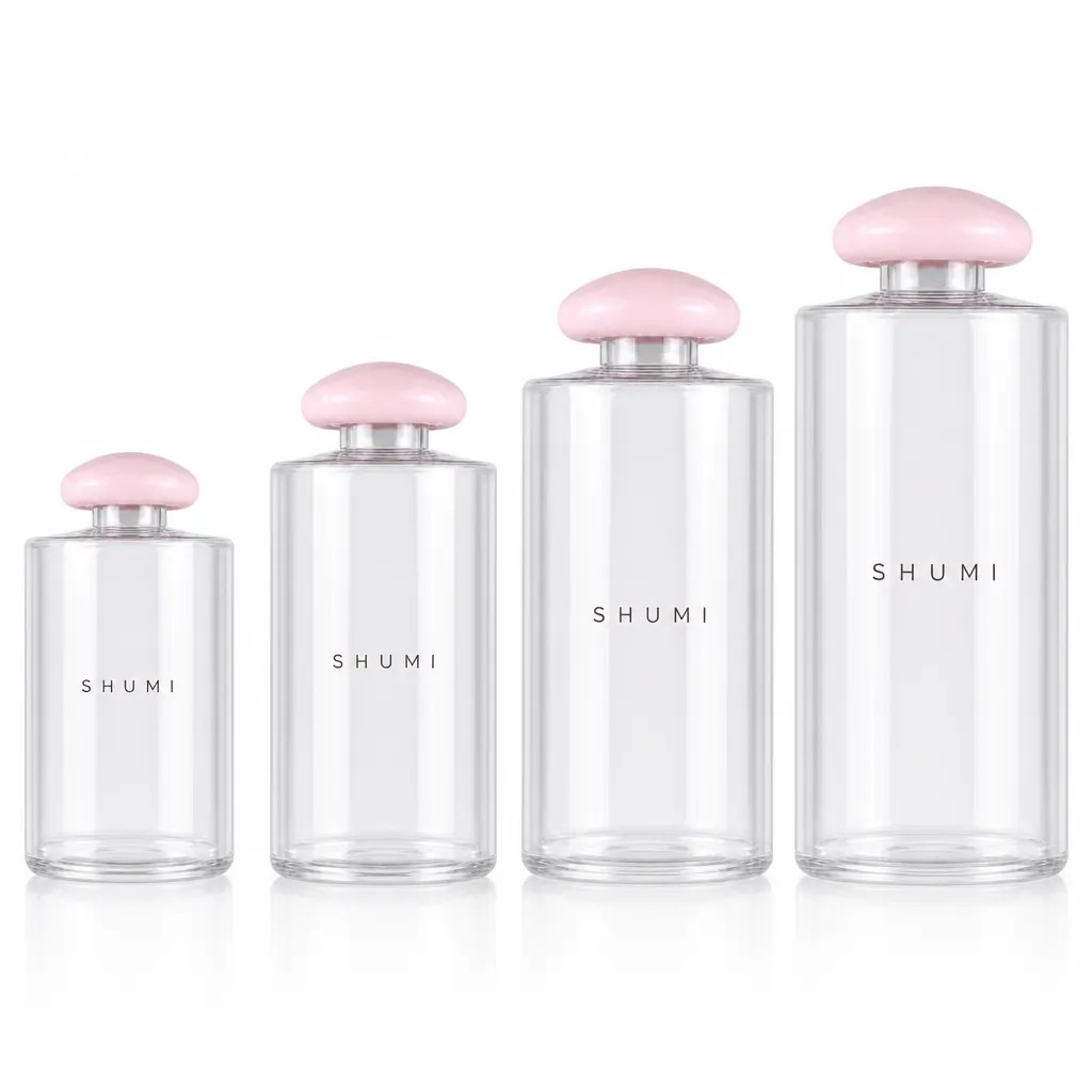 100ml 200ml 300ml 500ml clear pet bottle mushroom cap size comparison