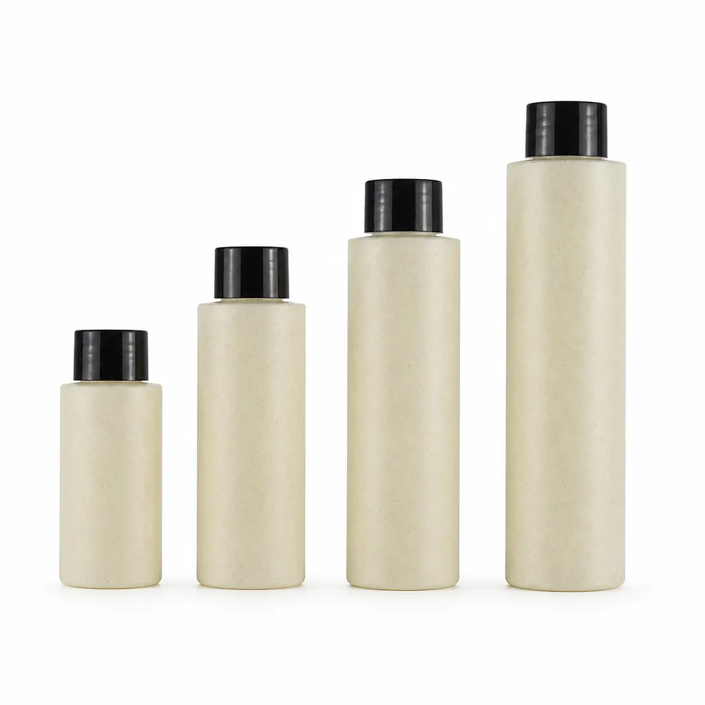 PLA biodegradable cosmetic bottles 50ml 100ml 150ml 200ml size comparison