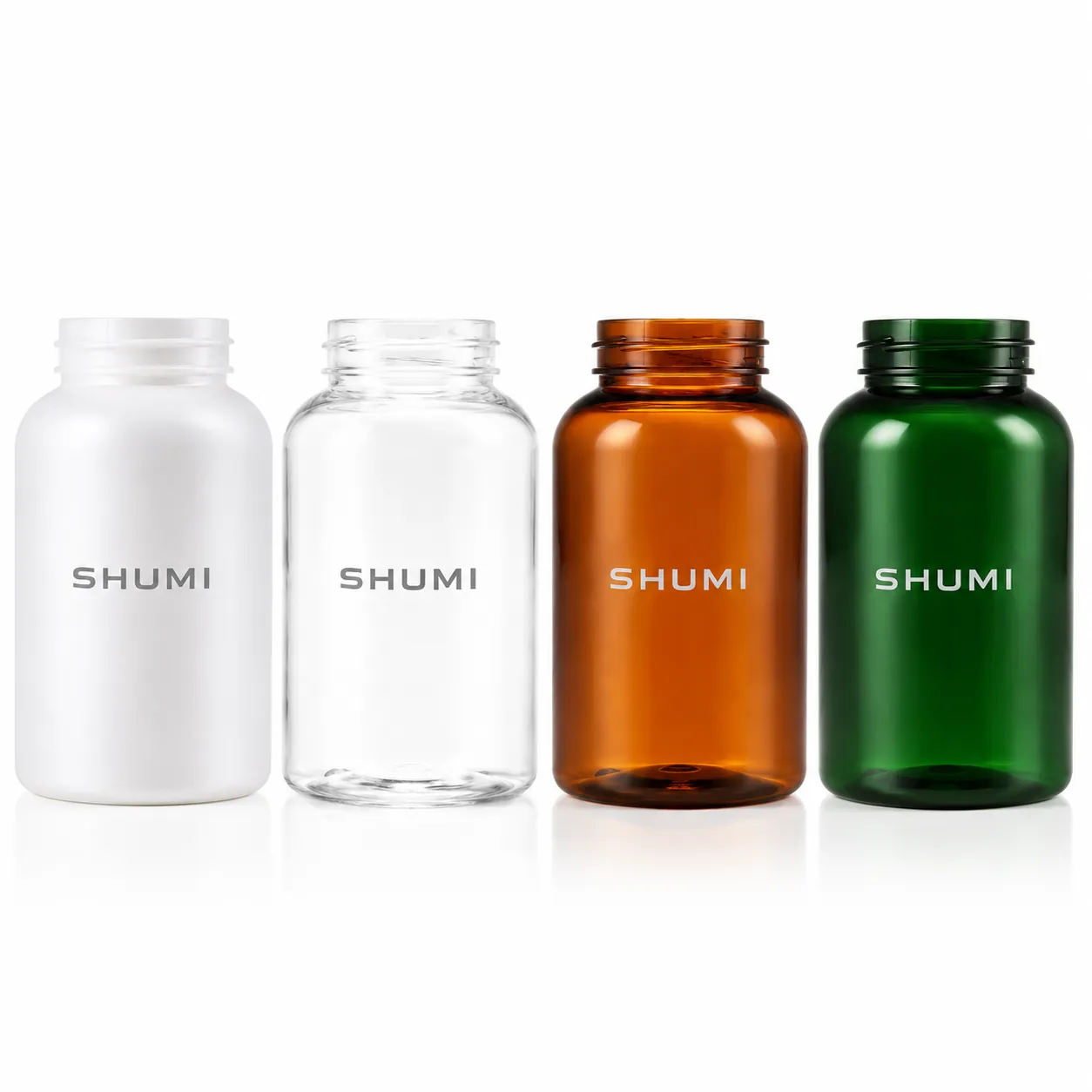 white clear amber green biodegradable pla medicine bottle for capsule pill