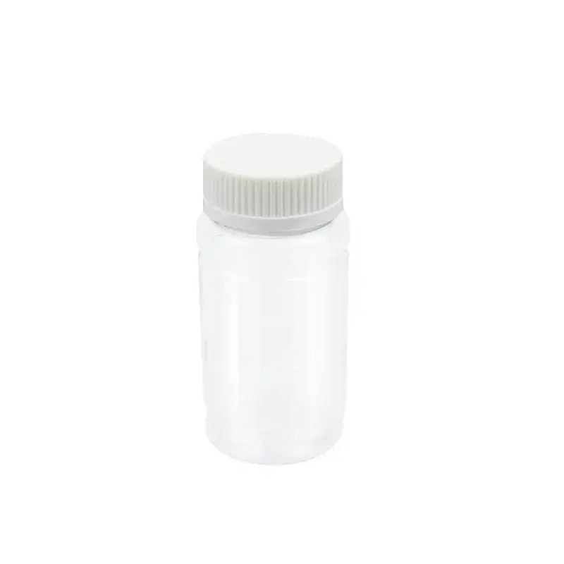 100ml single clear pet bottle with white ribbed cap wholesale plastic bottle manufacturer custom OEM